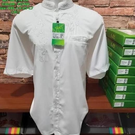 Promo Baju Koko Lengan Pendek Al Mia Jumbo Size - Baju Koko Oversize Poneshop