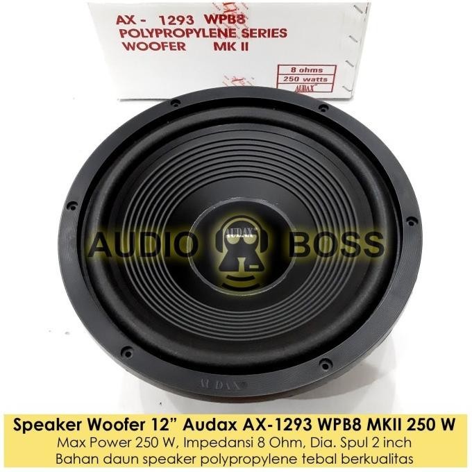 Speaker 12 inch Woofer Audax AX - 1293 WPB8 MKII Bass Polypropylene