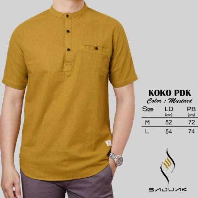 Baju Koko Pria Lengan Pendek Kemeja Koko Agera/Sajuak Original