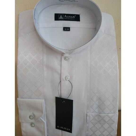 Baju Kemeja Koko Jumbo Bordir Lengan Panjang Reguler Alisan Motif