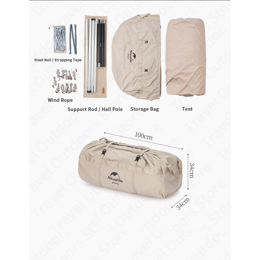 Tenda Cotton Series Naturehike Nh20Zp012 Glamping Safari Camping