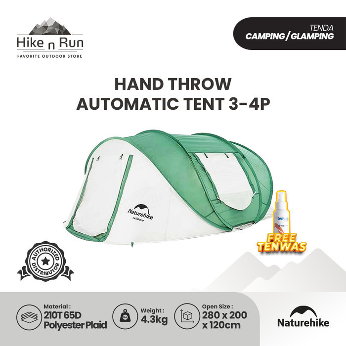 Tenda Camping Pop Up Naturehike Cnh22Zp006 Hand Pop Up Tent 3-4P