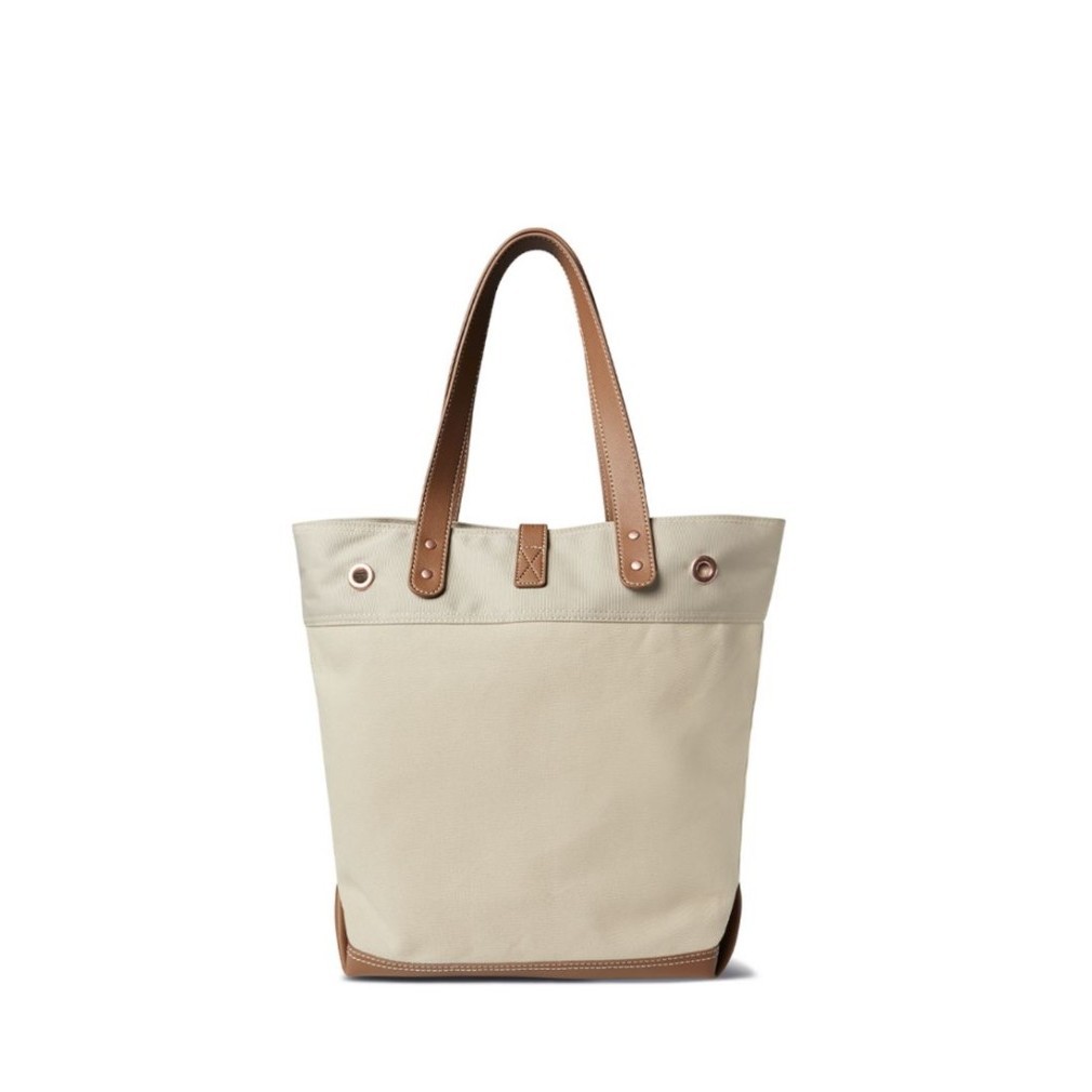 Lifework Logo Trapezoid Tote Bag Beige