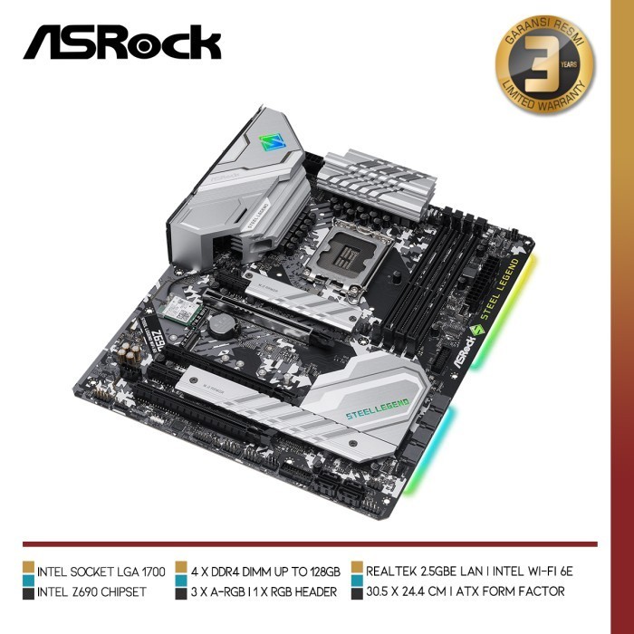 Asrock Z690 Steel Legend Wifi 6E Intel Z690 Lga 1700 Ddr4 Atx