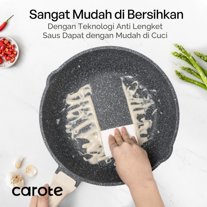 Carote Essential Woody Wajan Penggorengan Besar Anti Lengket Granit