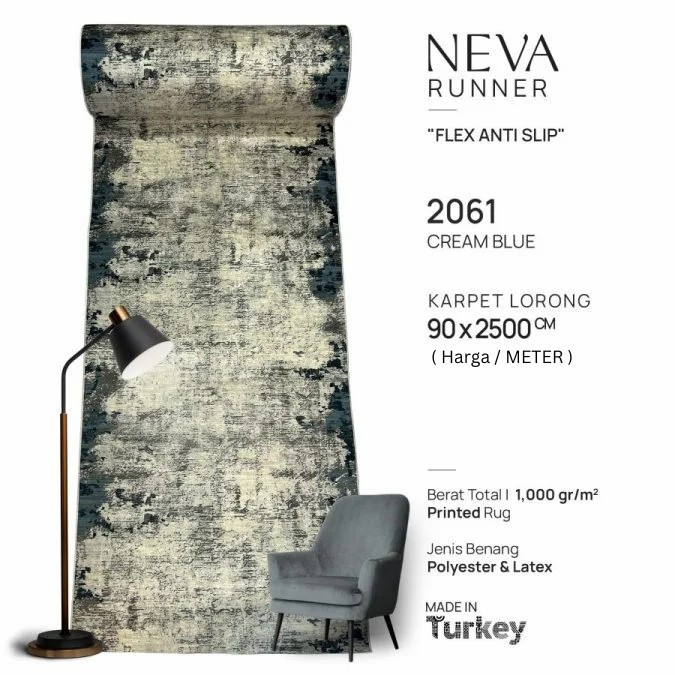 Karpet Lantai /Runner/ Anti Slip / Minimalis Import Turki