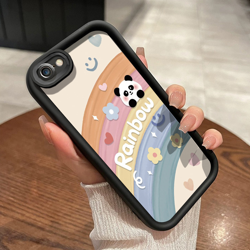 Casing Hp iPhone 6 Plus 6s Plus 7 Plus 8 Plus SE 2020 Case sarung HP lembut Softcase pola Panda pela