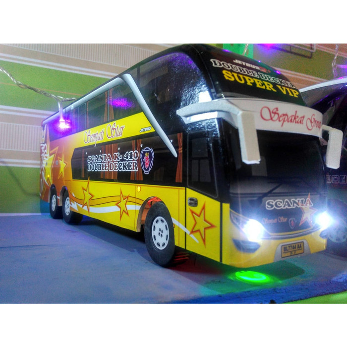 MINIATUR BUS BIS SEMPATI STAR DOUBLE DECKER LAMPU