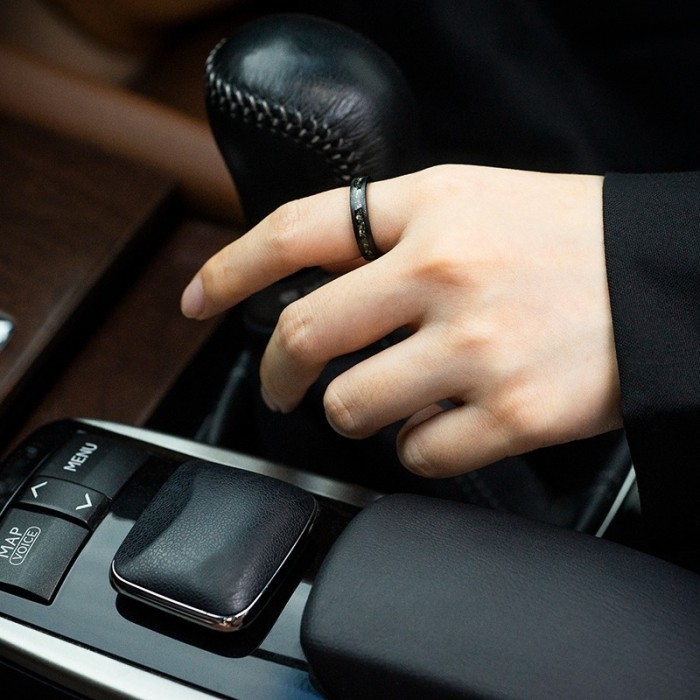 Nine Worlds Ring Cincin Meteorite Tungsten 4Mm