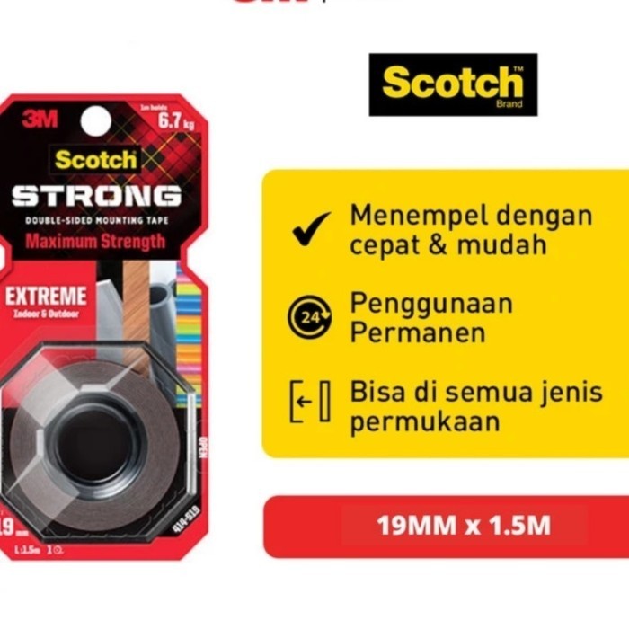 

JUAL Scotch 3M Perekat Isolasi Extreme Mointing Tape 414-S19 19mm X 1.5M