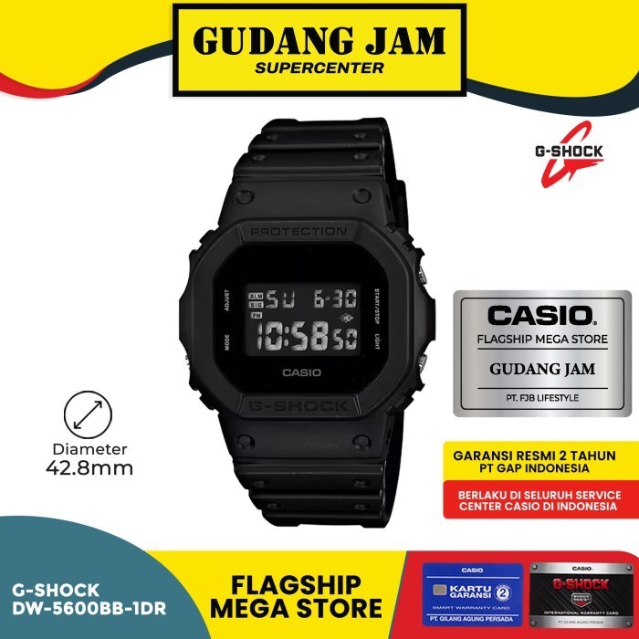 Gshock Dw-5600Bb-1Dr Dw-5600 Dw5600Bb Dw5600 Garansi Resmi 2 Tahun