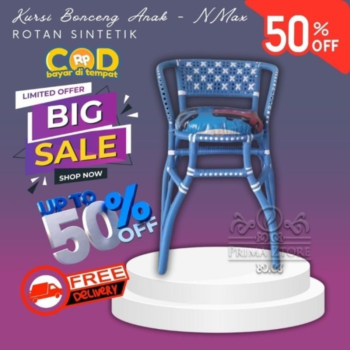 Kursi Bonceng Rotan Full Anyam Untuk Motor Nmax Untuk Usia Anak 9