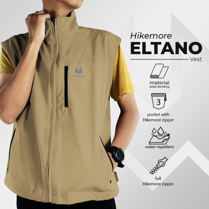 Vest Jaket Rompi Pria Motor Outdoor Softshell Hikemore Eltano
