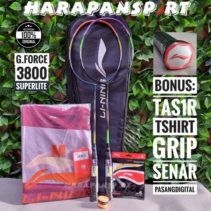 RAKET BADMINTON LINING G FORCE 3800 SUPERLITE GFORCE ORIGINAL 100%