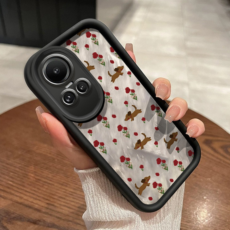 Casing Hp OPPO Reno 10 5G OPPO Reno 10 Pro 5G Case hp ponsel pola anjing Casing bunga rusak paket pe