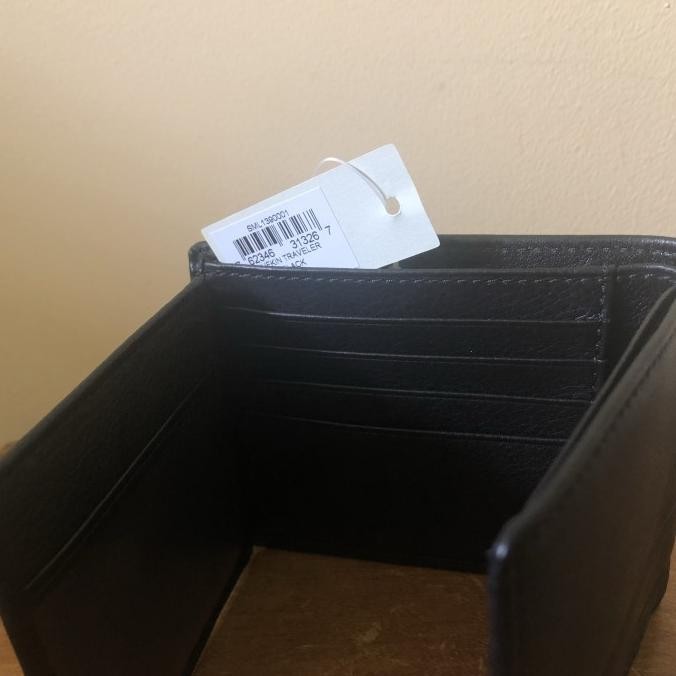 Nwt Dompet Pria Fossil Lufkin Traveler Dark Brown