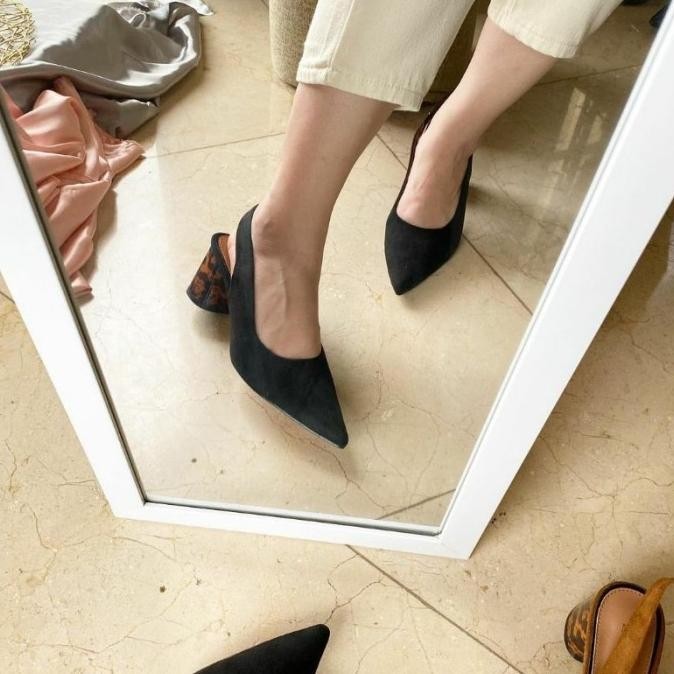 Sepatu Wanita Zara Tortoise Heels Slingback Original Import Zs 060