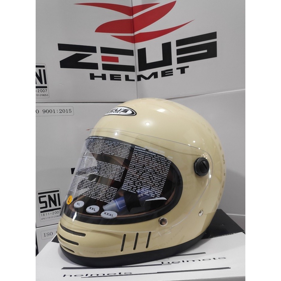 Zeus Zs816E Zs 816 Helm Full Face Vintage Ivory Cakil