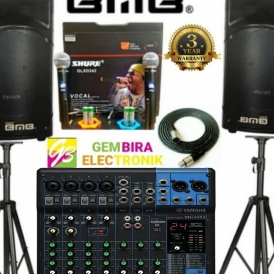 Paket Speaker Aktif BMB Karaoke 15 inch Sound System Mixer Yamaha 10ch Berkualitas