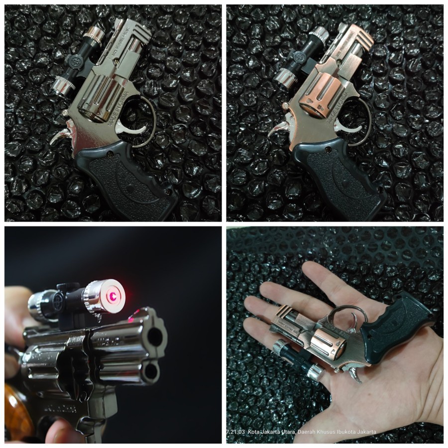 koleksi korek api gas bentuk pistol mini laser Model Api Las