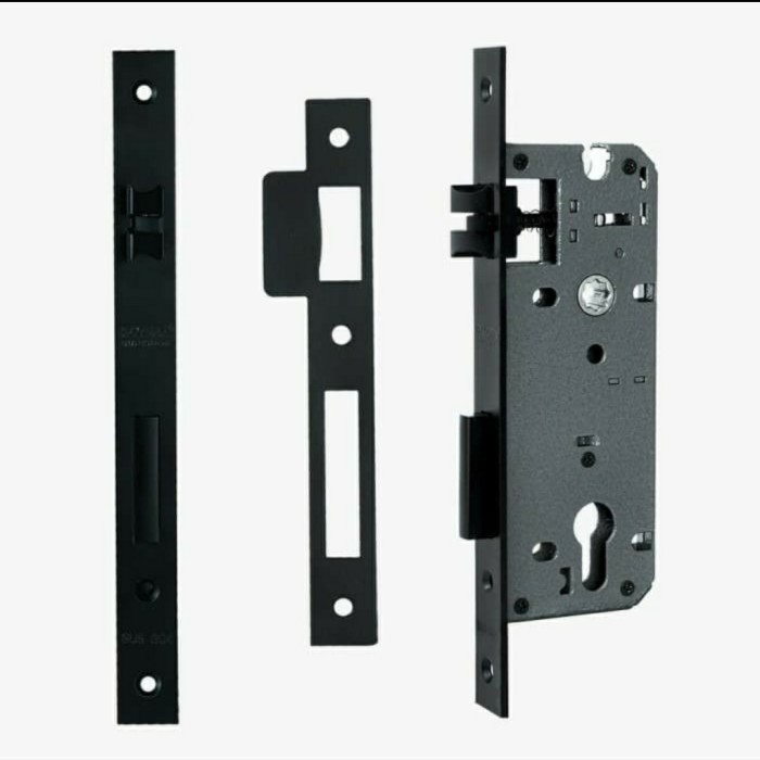 Paloma Handle Pintu Rumah Tarikan Gagang Kunci Pintu Set Komplit Black