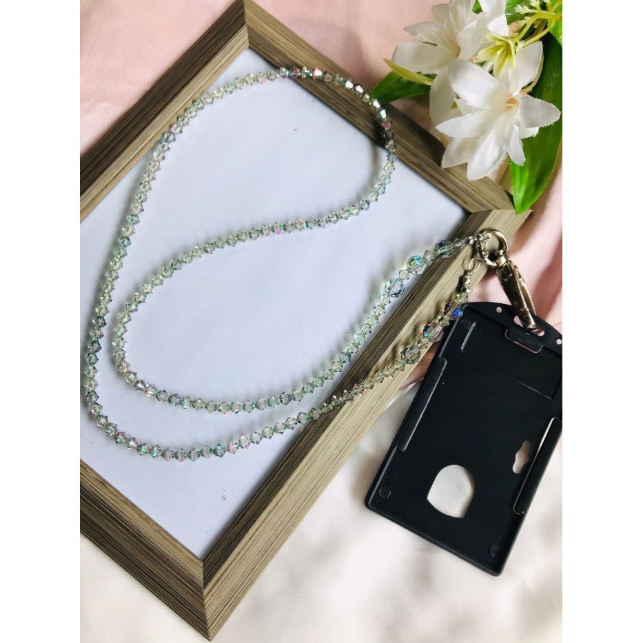 

BARANG TERLARIS Lanyard Kalung Strap Tali ID Card Name Tag Mewah Kristal Swarovski