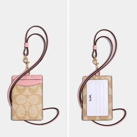 

C67528 Id Lanyard In Pink Colorblock Signature Canvas 100% Authentic! Kualitas Premium