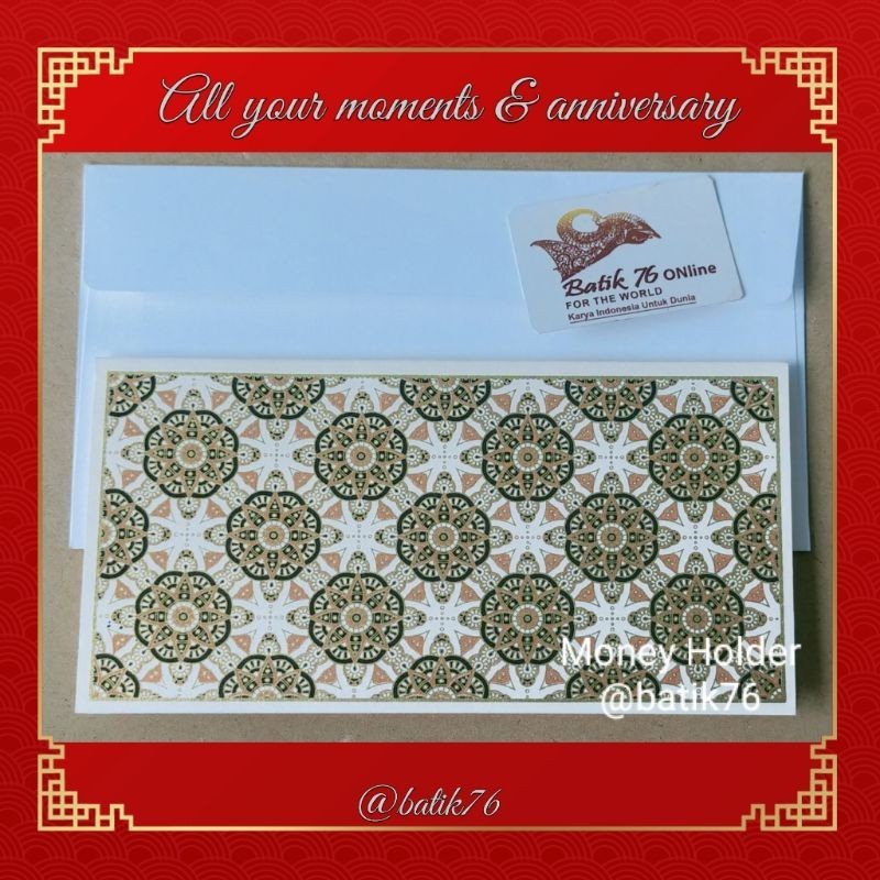 

Angpao Amplop Uang Money Holder Tempat Duit Batik 76 Handmade Motif Mahkota Tempat Duit ATM KartuKredit Voucher dll