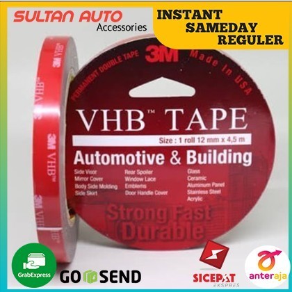 

TERMURAH 3M VHB Double Tape 12 mm x 4.5 M Asli Original Merah 3 M