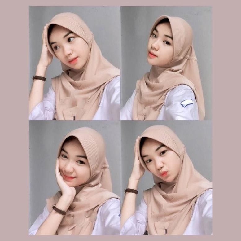 Hijab Bergo Instan Hamidah SerutJilbab Bergo Hamidah Serut Tali Belakang