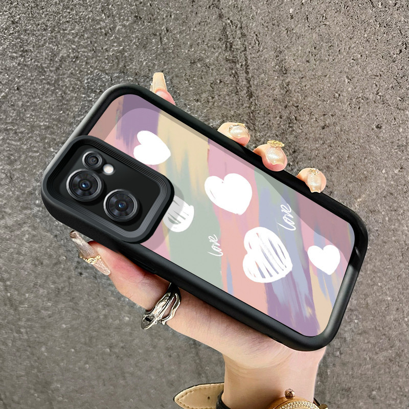 Casing Hp OPPO Reno 8 5G OPPO Reno 8T Case Warna hati merah muda dan ungu lucu Casing HP lembut gand