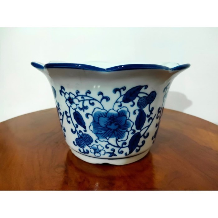 Terlaris Keramik Pajangan Pot Bunga Gelombang Batik Besar SALE