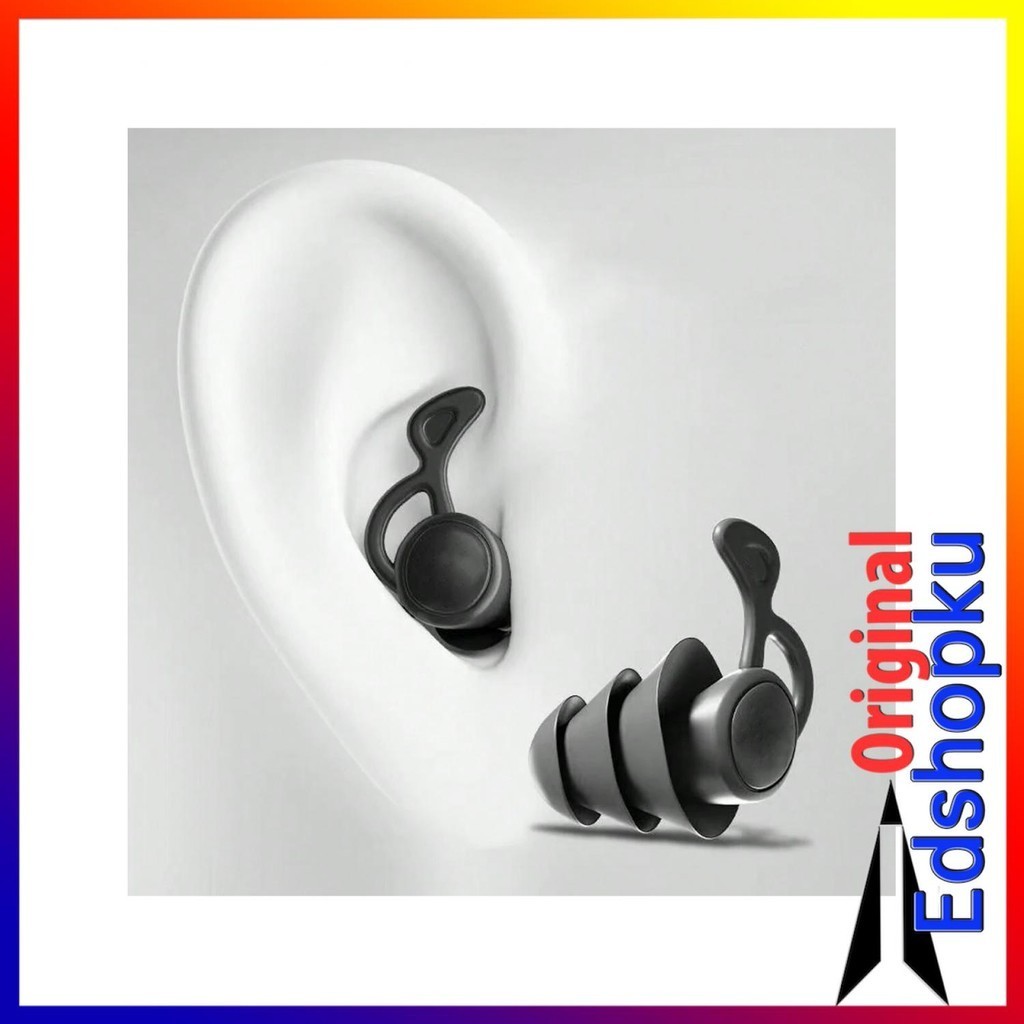 Tutup Sumbat Telinga Bising Mesin Pesawat Tidur Earplug Anti Noise 3 Layer Travel