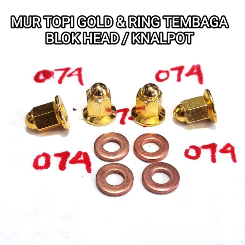 [1BIJI] MUR HEAD KNALPOT GOLD M7 MUR TOPI MUR BAUT KNALPOT BEAT VARIO PCX MUR HEAD SUPRA GRAND LEGEN