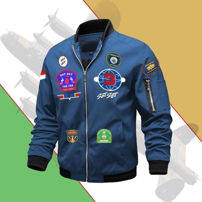 JAKET BOMBER PRIA TOP GUN ARMY SATSET TASTES GANJAR MAHFUD DEBAT 3 SYARIFAHKHANSA17