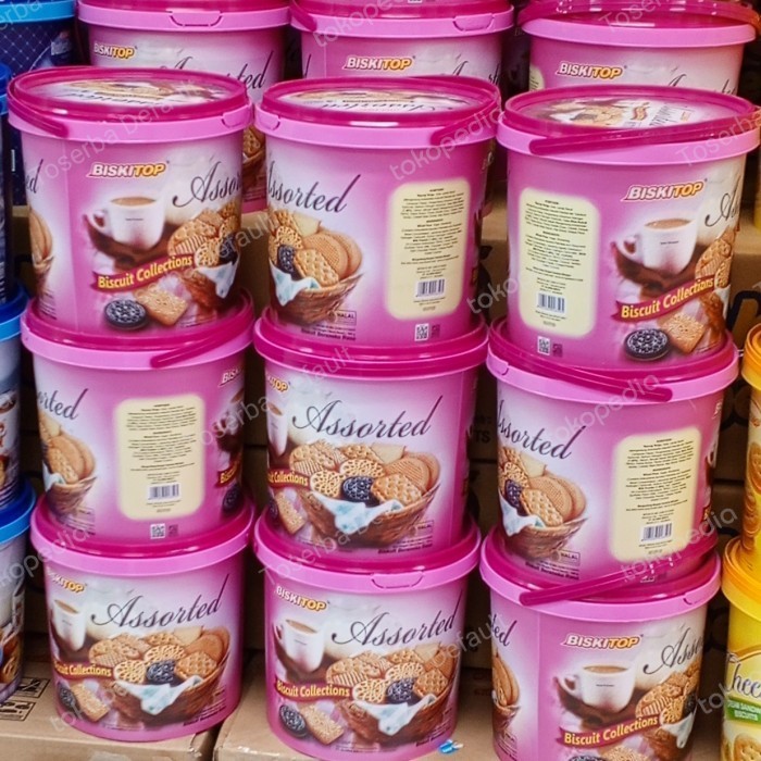 

>*>*>*>*] [1 KARTON = 6 Toples @400 gram] Biskitop Assorted Pink Biscuit