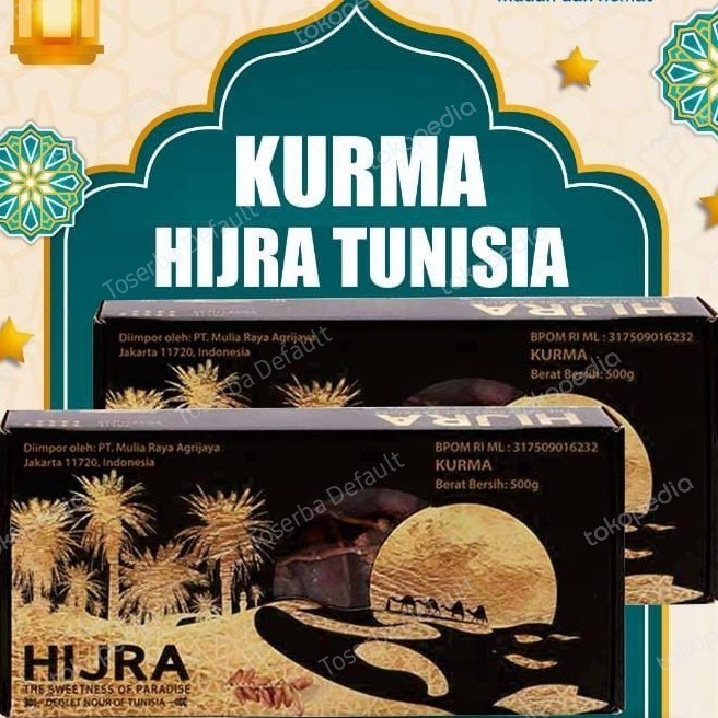 

><><><] [500 GRAM] Kurma Hijra Tunisia Tangkai 500gram Kemasan Box Kardus