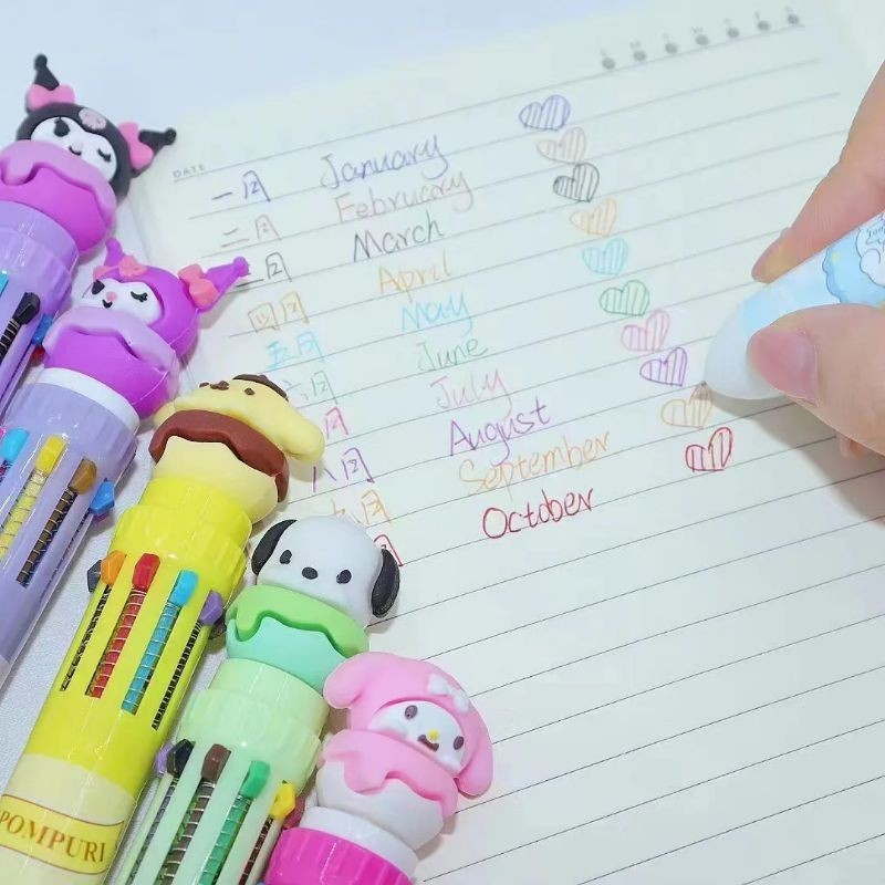 

Pena 10 Warna Sanrio Gentong Madu Cinnamoroll Kuromi Gel Pen