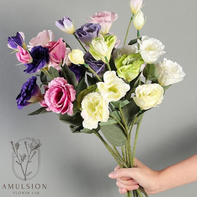 Bunga Eustoma Lisianthus Artificial Dekorasi Wedding Properti Foto