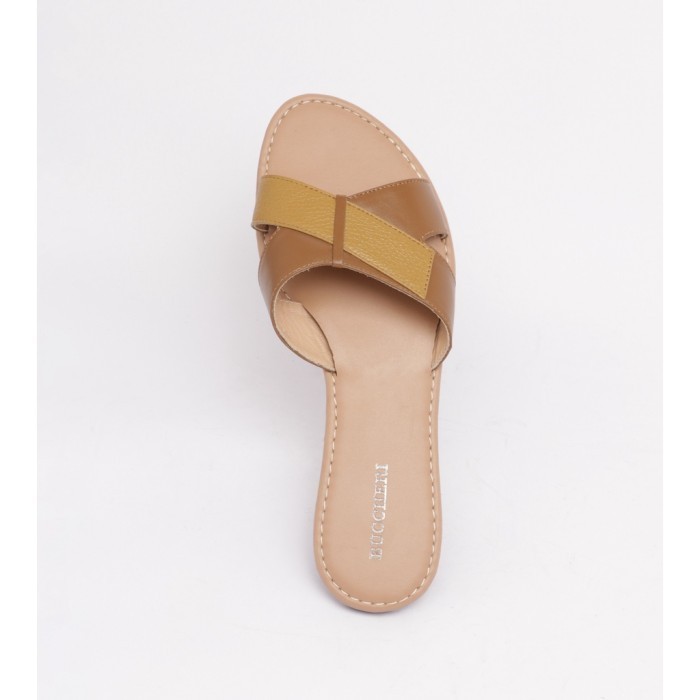 Buccheri Agnella Sandals Wanita Brown/Fl Yellow