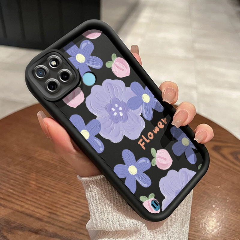 Casing Hp Realme C21Y Realme C25Y Case Casing lunak anti drop silikon HP ponsel bunga Kesing