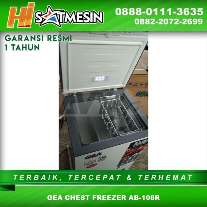 

Uinn - Chest Freezer Gea Ab 108 R 100 Liter Untuk Frozen Food, Ice Cream Dll
