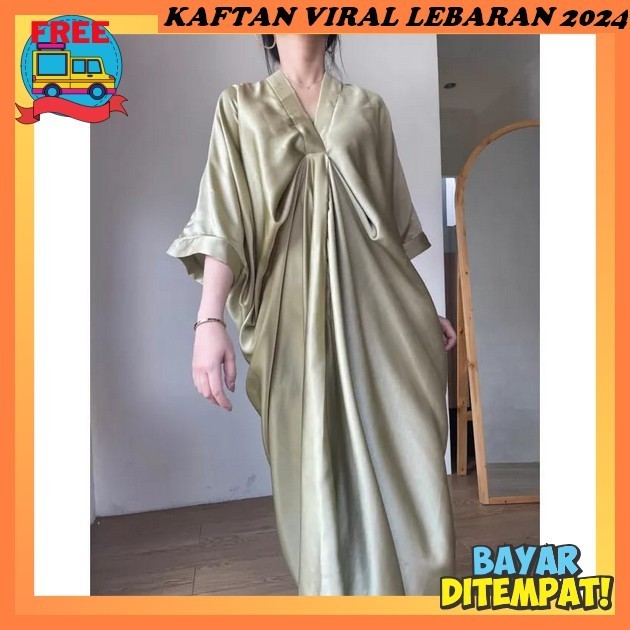 Kain Kaftan Wanita Terbaru 2024 Kondangan Kaft Bj Gams Baju Kelelawar Dress Korean Style Muslim Rema