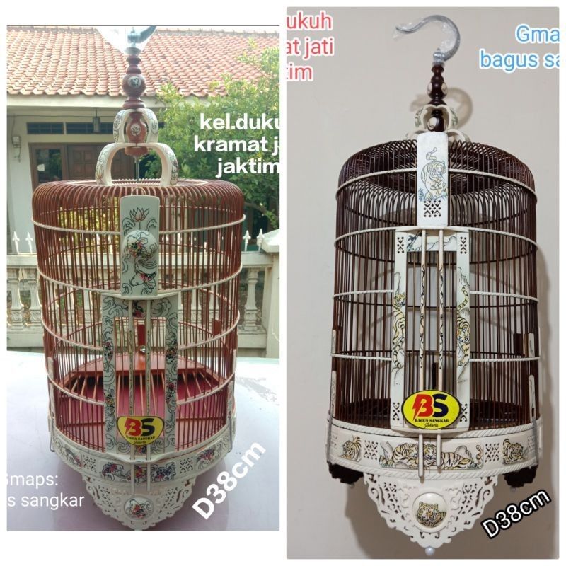 sangkar bambu variasi acrilic lukis