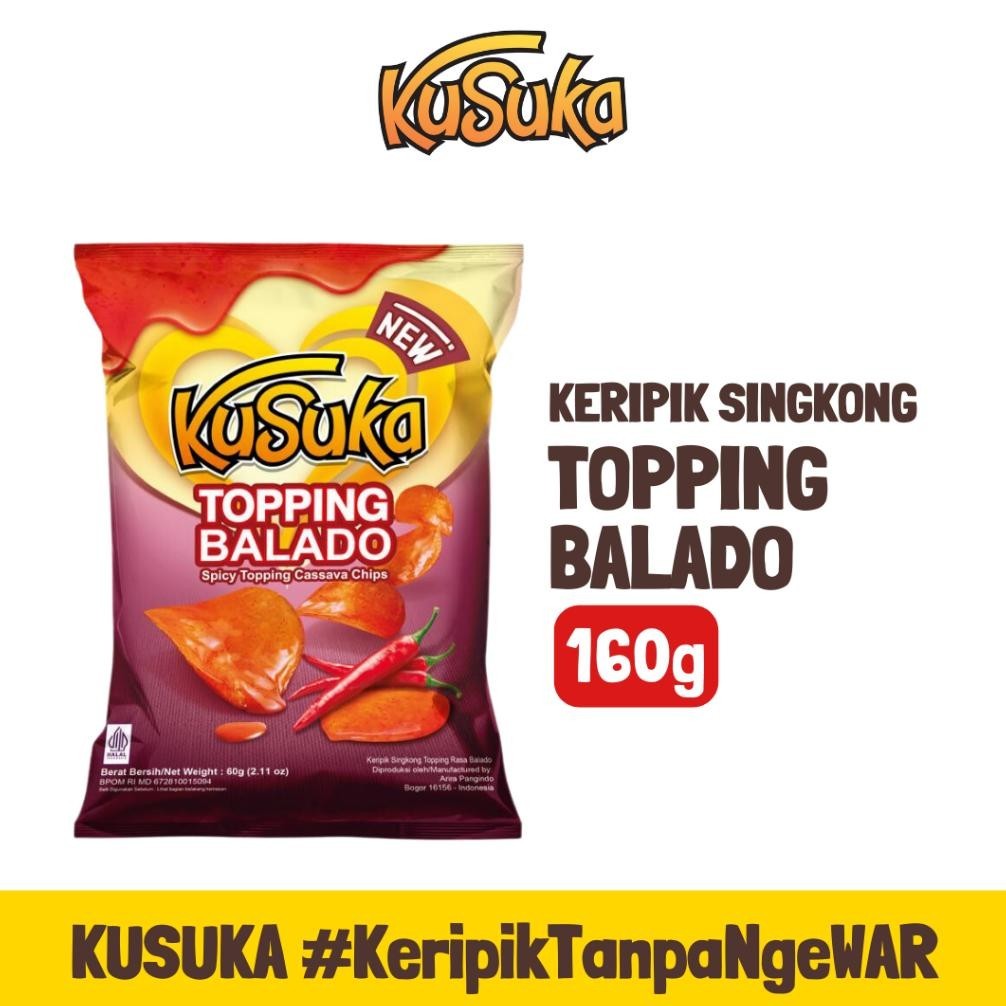 

POI KUSUKA Keripik Singkong Topping Balado 160g - 2 pcs TERLARIS