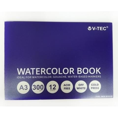 

Buku Gambar Cat Air V-TEC Watercolor Sketchbook A3 12 Lembar 300 gsm ilmi__77