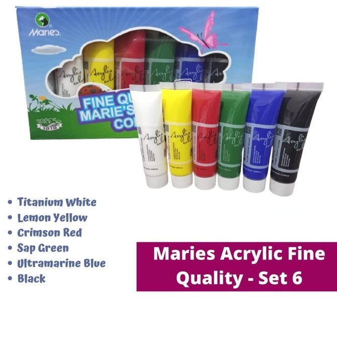 

Cat Acrylic Akrilik Maries 6 Warna 81306B 30 ml ilmi__77