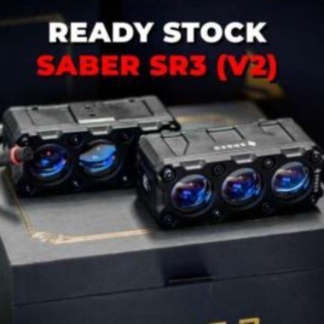 BARU MINI PROJECTOR SABER SR3 LED GRILL FOGLAMP PUTIH 2 MODE