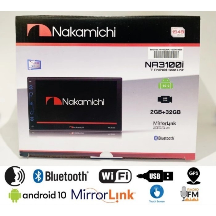 Masih Nakamichi Na-3100I Voice Command 7 Inch Head Unit Android Double Din