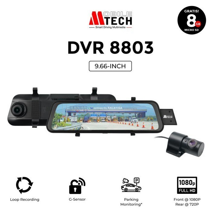 Masih Dashcam Dvr 8803 Mtech Layar 9.66 Inch